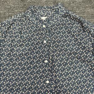Trovata Birds of Paradis Shirt Women Medium Floral Ruffle Trim Preppy Career